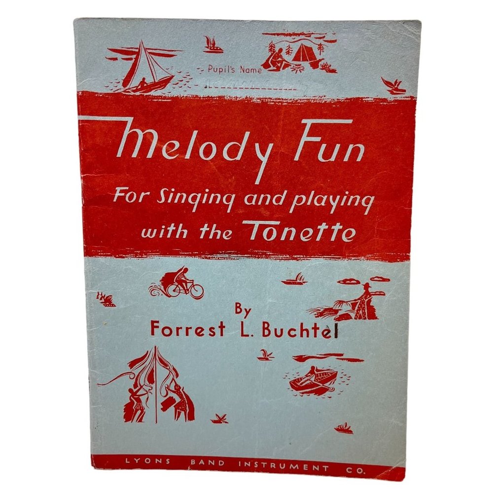 Melody Fun for the Tonette Vtg 1963 Childrens Flute Recorder Sheet Music Book